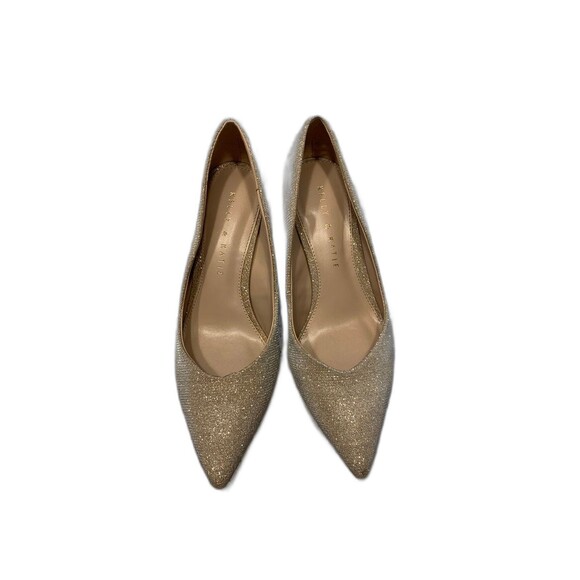 Womens Kelly & Katie gold sparkle heels 6 - Picture 2 of 10